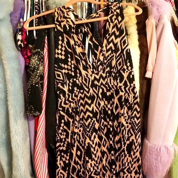 Pink and Black Maxi Dress - Picture 2 of 4